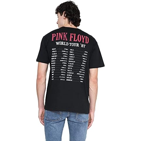 Cotton Soul Pink Floyd World Tour Mens T Shirt, Black, MED Cover