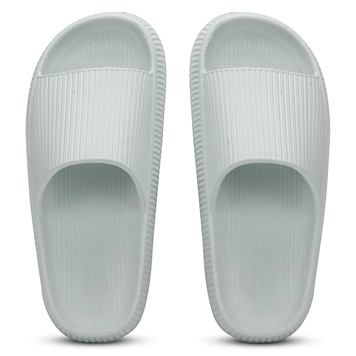 Happy Shopping - Women's Classic Ultra Soft Sliders/Slippers Comfortable & Waterproof Everyday Flip Flops for Ladies/Girls (Black,White Grey,-image-49