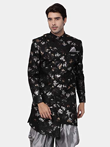Image of VASTRAMAY Men's Silk Blend Regular Fit Solid Regular Shirt Kurta