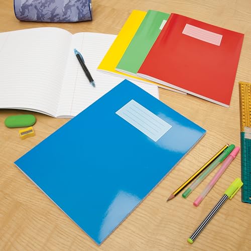 Oxford A4 Exercise Books, 80 Pages, Pack of 5, Assorted Colours, 8 mm Ruled and Margin, Premium - Image 3