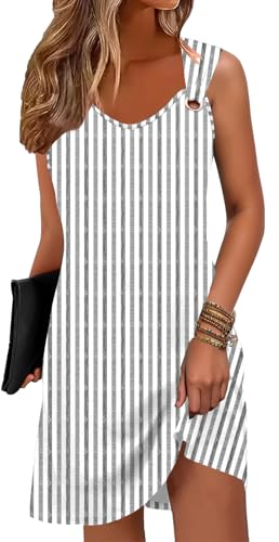 Image of ETCYY Summer Dresses for Women 2026 Vacation Beach Cover Ups Swimsuit Sleeveless Sundresses Casual Loose Tank Sun Dresses