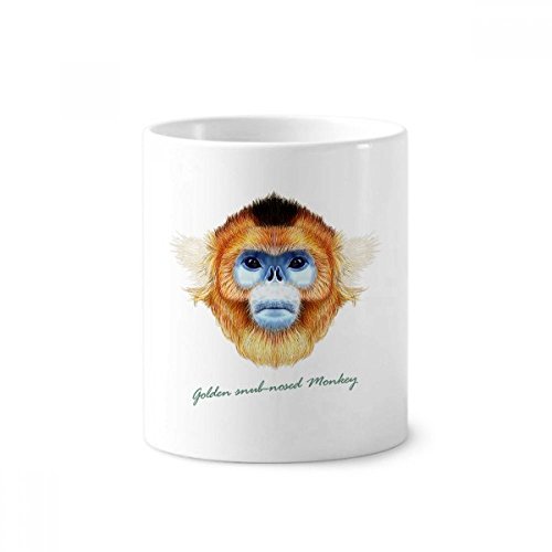 Céramique brosse à dents singe doré tasse blanche 350ml à offrir pour un anniversaire original