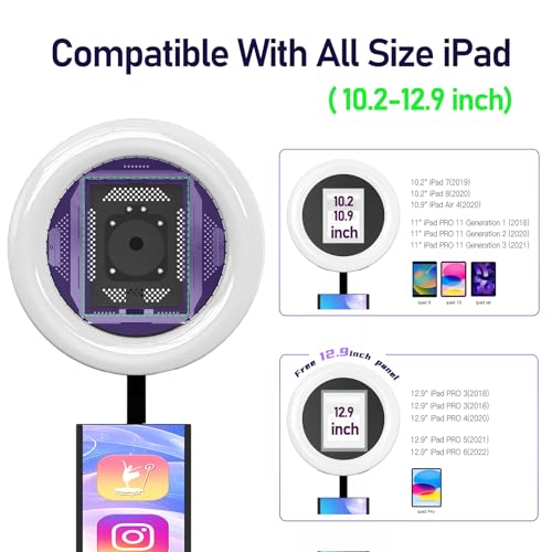 Image of Portable Photo Booth Machine Compatible with Any Ipad,Black:Flight Case | RGB Ring Lights,Music Sync,Free Custom Logo,2 Months ChackTok VIP