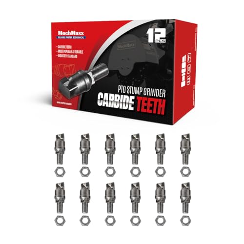 (1 Pack / 12 Pcs) Teeth and Nut for MechMaxx SG24; SG61; SG30PRO Stump Grinder
