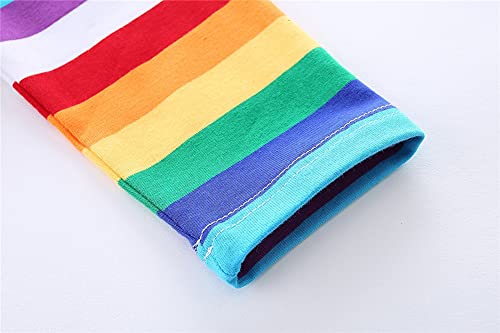 Mud Kingdom Little Boys T-Shirts Long Sleeve Rainbow Stripe 4T #TOP5