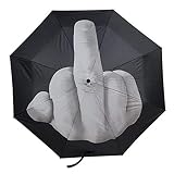 Vistnale Umbrella with Middle Finger, Middle Finger Umbrella 38.6x22 Inch Folding Funny with Windproof UPF40+ Sunshade for Men Women Funny