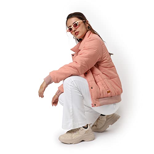 Image of PINACOLADA Women's Puffer Regular Fit Bomber Jacket For Winter Wear | Standing Collar | Full Sleeve | Zipper | Casual Jacket For Woman & Girl | Western Stylish Jacket For Women