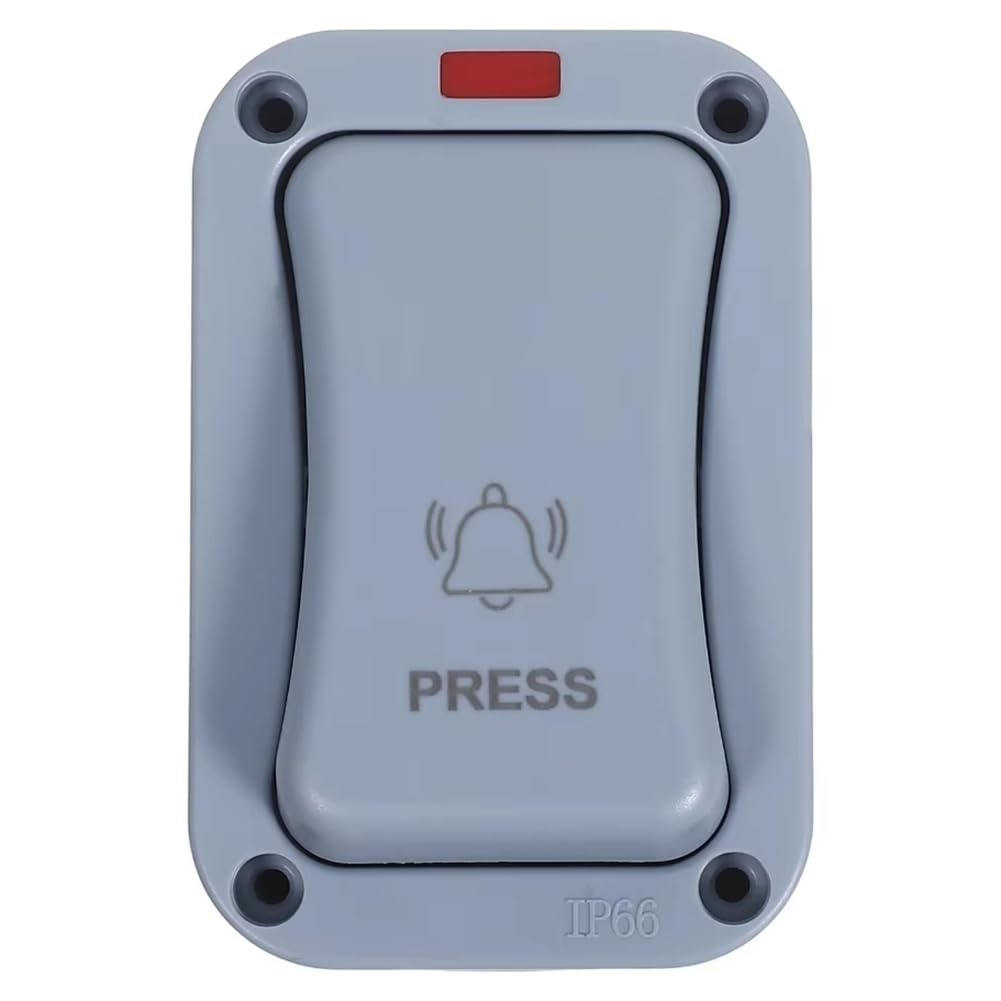 Littimoon Patio-Mounted Outdoor Doorbell Push-Button Switch AC250V Self-Resetting IP66 Waterproof Control