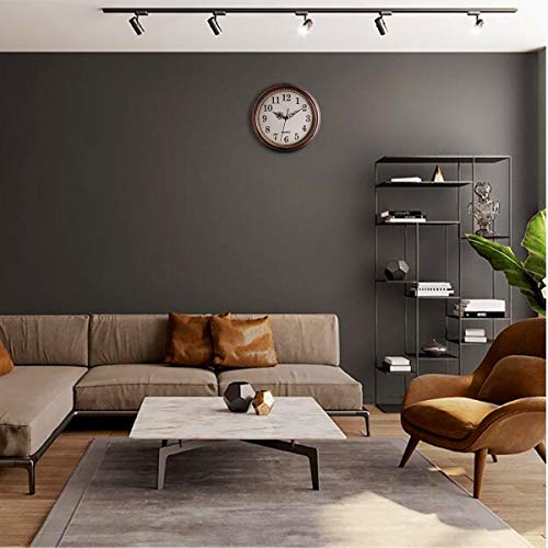 Lumuasky 13 inch Large Silent Non-Ticking Round Classic Clock Retro Quartz Decorative Battery Operated Wall Clock for Living Room Kitchen Home Office (Bronze)