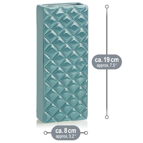 com-four® 3x Luftbefeuchter aus Keramik - Heizkörper-Verdunster zum Befeuchten der Raumluft - Wasserverdunster mit S-Förmigen Haken - Heizungsverdunster mit Diamant-Motiv (3 Stück - Diamant)