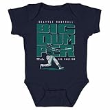 500 LEVEL Cal Raleigh Seattle Big Dumper One-Piece Infant Bodysuit (Navy, 6M)