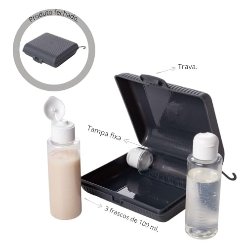 Kit Viagem Masculino, Box Viagem, Saboneteira com Trava e Box Multiuso Plasútil
