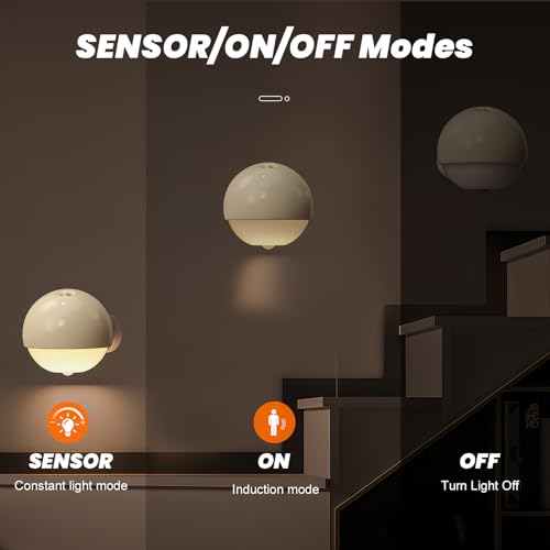 Sensor Lights Indoor,LED Motion Sensor Night Light,Big Eye Rechargeable USB Strong Magnetic Attaction Night Light,Stair Sensor Bedroom - Image 4