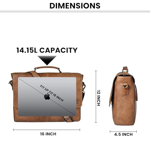 Bolso de mensajero de cuero para laptop 16'' miniatura 6