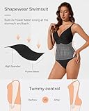 RXRXCOCO Tummy Control Swimming Costume Women Deep V Neck One Piece Swimsuit Crisscross Back Bathing Suit Swimwear Black L - Image 5