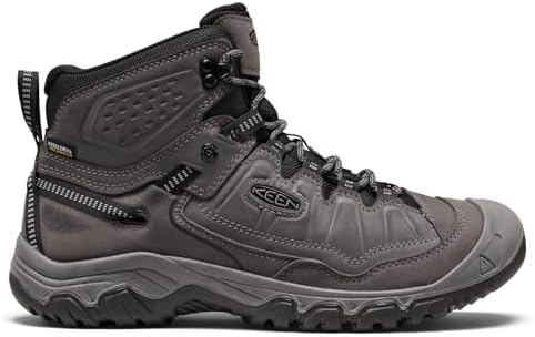 KEEN Men's Targhee 4 Mid Height Durable Comfortable Waterproof Hiking Boots, Magnet/Black, 8 - 1