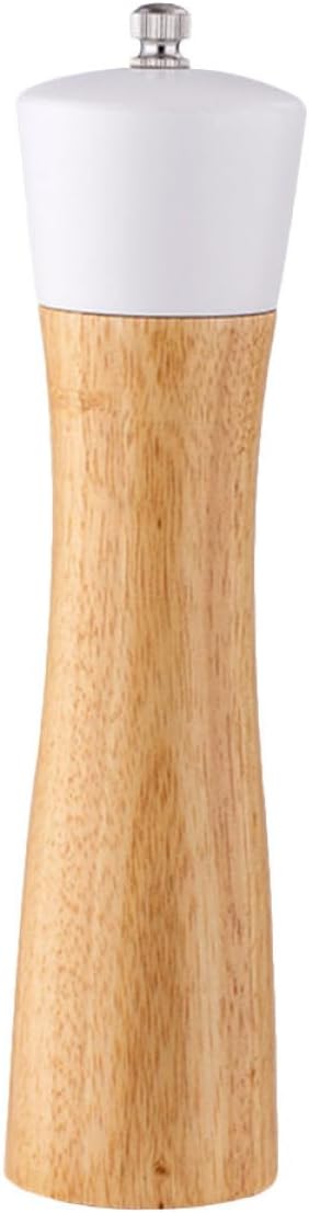 Manual Pepper Mill Xmas Portable White Wood for Meals Cooking