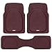 Motor Trend MT923 Premium FlexTough Floor Mats All-Protection-DeepDish Front & Rear Combo Set – w/Traction Grips for Car Auto Sedans SUVs Trucks (Burgundy)