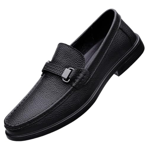 Men's Classic Leather Dress Shoes Comfortable Fashion Pointed Toe Slip-On Business Oxford Wedding Hoes