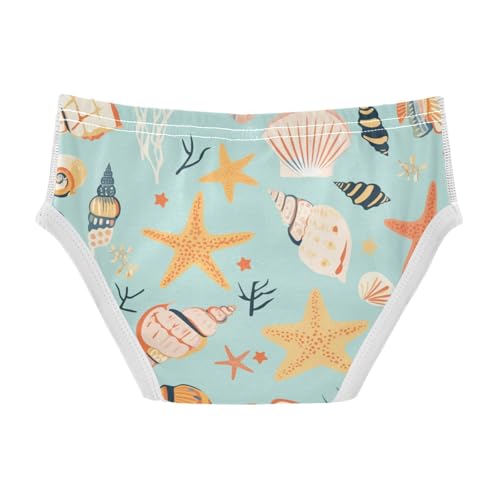 KLL Seashells Different Shapes and Starfish Little Boys Comfort Underwear Breathable Children Panties2