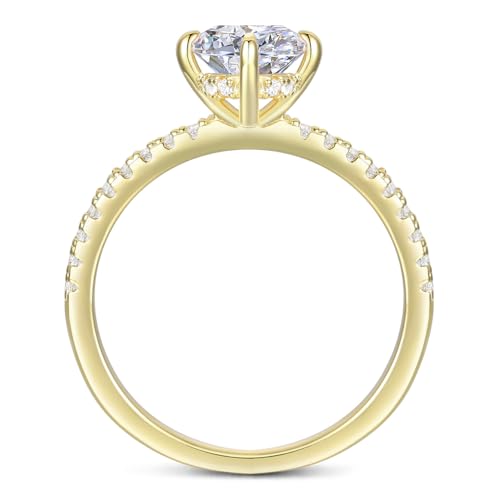 Classic 4-Prong Setting 14K Gold Engagement Ring 1.0 CT Round Brilliant Cut Moissanite Engagement Ring2