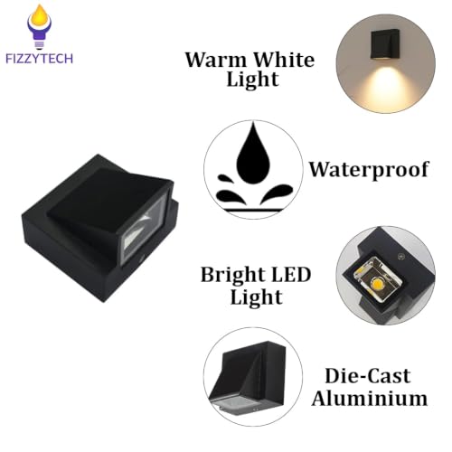 Image of fizzytech 5W LED Wall Sconce, Modern 1-Way Warm White Decorative Wall Light for Bedroom, Living Room, Hallway & Bedside, Pack of 2