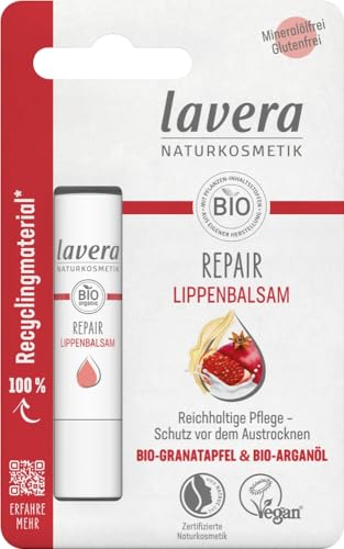 Lavera Lippenbalsam Bio-Granatapfelkernöl & Bio-Arganöl 3er Vorteilspack (3 x 4,5g)