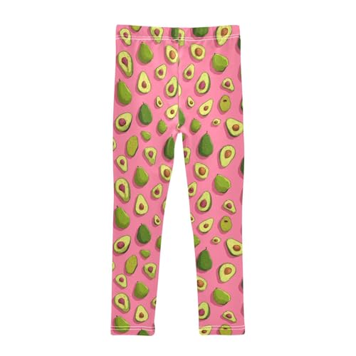 Girls Leggings Avocado Fruit Pink Soft Toddler Leggings for Girls Kids Pants Size 4T-10T2