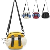 Nylon Crossbody Bag with Water Bottle Holder...