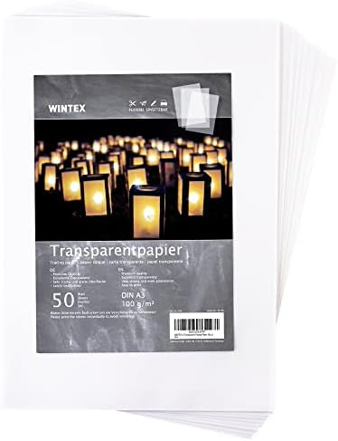 WINTEX Transparent Tracing Paper A4 - Pack of 50 - Trace Pad Sheets for Inkjet Printing - Transparency Papers for Design & Architecture