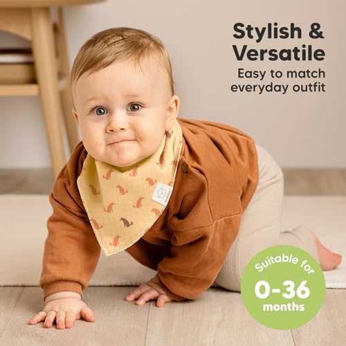 Image of 8pk Organic Baby Bandana Bibs for Drooling and Teething (Pets & Paws)