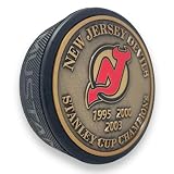 Sports Decor New Jersey Devils Puck - Stanley Cup Years Gold Medallion