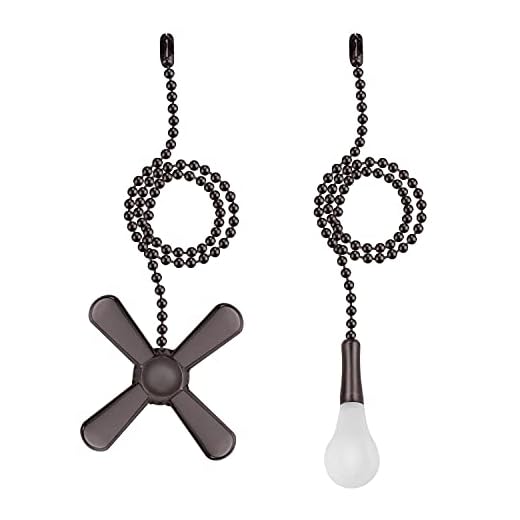 Ceiling Fan Pull Chain, 2 pieces 3mm Diameter Beaded Ball Fan Pull Chain, 12 Inches Fan Pulls Set with Connector (ORB)