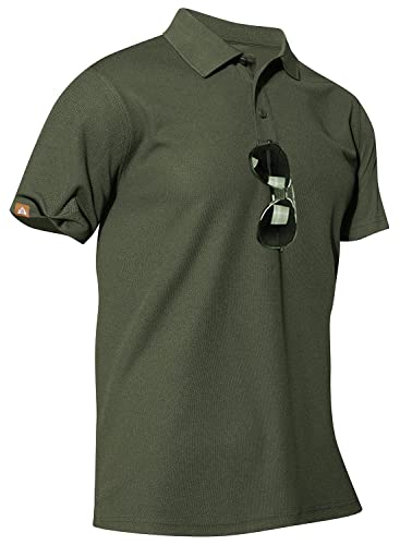 Moerdeng Men's Golf Polo Shirt Regular-Fit Quick-Dry Performance Tactical Shirts Short Sleeve Jersey Moisture Wicking Tennis Shirt #TOP3