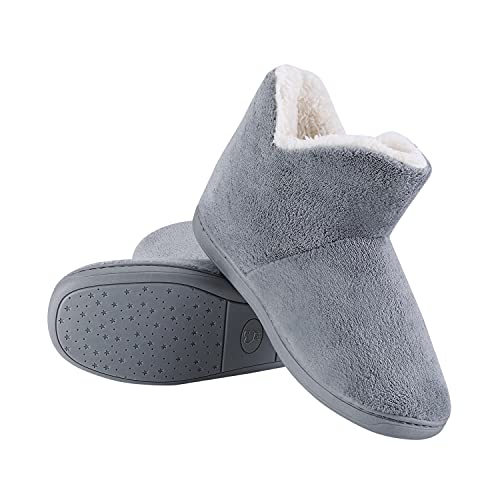 SIQITECHNO Women Bootie Slippers Memory Foam Booty Slipper Indoor Ankle Slipper Boots for Women Furry House Pull on Shoes2