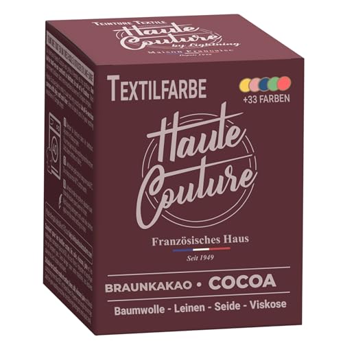 Haute Couture - Braun Textilfarbe - BraunKakao - 350g - Alles-in-Einem - Gebrauchsfertig für Kleidung und Stoffe
