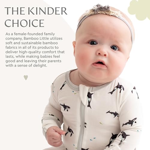 Image of Bamboo Little Soft Baby Footie Pajamas, Baby Clothes, Newborn Sleepers, 95% Viscose and 5% Spandex, 0-24 Months