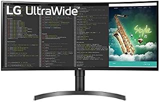 LG Electronics UltraWide Curved Monitor 35WN73A-B, 35 inch, 1440p, 100Hz, 5ms, VA Display, HDR 10, AMD FreeSync, Energy Saving, HDMI, Displayport, USB C, Anti Glare, Adjustable Stand