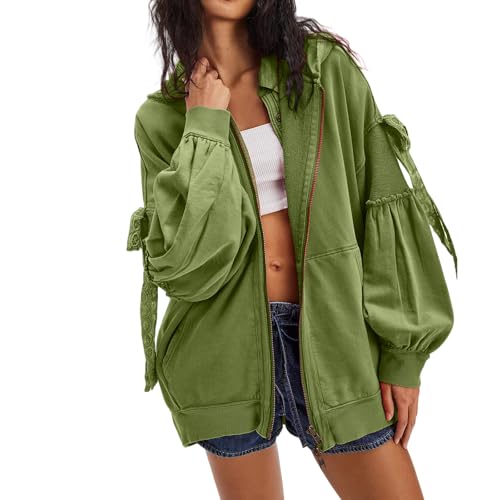 Womens Open Front Oversized Sweatshirt Loose Fit Teen Girls Preppy Jacket Y2k Hoodies Going Out Fashion Coat Pockets