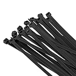 XINGO Black Cable Ties Heavy Duty 100 Pack, 650mm x 7.6mm,120 lbs Strength, UV Resistant Long Nylon Cable Ties,Self-Locking Nylon Zip Ties for Indoor and Outdoor