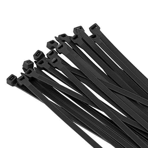 XINGO Black Cable Ties Heavy Duty 100 Pack, 650mm x 7.6mm,120 lbs Strength, UV Resistant Long Nylon Cable Ties,Self-Locking Nylon Zip Ties for Indoor and Outdoor