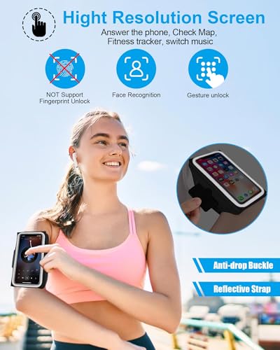 Razobws Sportarmband Handyhalterung Joggen, Handytasche Joggen mit Kopfhörertasche Handy Armband Jogging Zubehör für iPhone 17/16/15/14/13 Pro Max Galaxy S26/S25/S24/S23 Ultra Bis zu 6,9 Zoll
