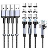 マグネット-充電ケーブル 7ピン 3A急速充電+データ通信 For Phone Type-C-充電ケーブル 3in1 充電コード 【9個端子+ 4本セット】 540度回転 0.5M+1M+1M+2M 磁石 Ligting USB-B ケ ーブル For Pad Air/Pad Pro/For Phone 13 / 12 / 11 / SE/Pixel 片手操作 ブルーシルバー HYDOOD