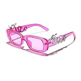 WQZYY&ASDCD des Lunettes De Soleil Femme Homme Rectangle Rétro Lunettes De Soleil Dames Punk Rétro Petites Lunettes De Soleil Steampunk Lunettes Animal Totem Lunettes-4_
