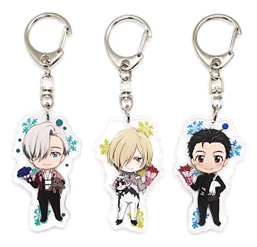 EBTY DREAMS Inc. - Set of 3 Yuri On Ice Acrylic Keychain Yuuri Katsuki, Victor Nikiforov, Yuri Plisetsky v2
