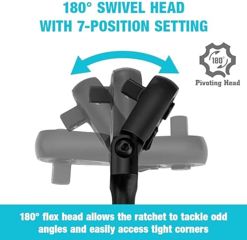 DURATECH 3/8-Inch Flex-Head Ratchet, 90-Tooth Quick-Release Ratchet Wrench - 2