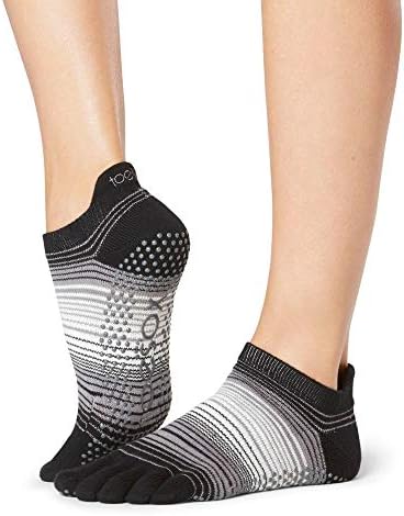 ToeSox Women's Low Rise Full Toe Grip Non-Slip for Ballet, Yoga, Pilates, Barre Toe Socks, Small, Static