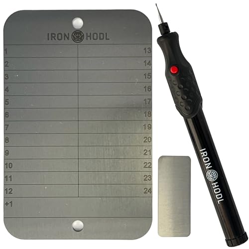 IRON HODL Penna per incisione a portafoglio in acciaio, colore nero + piastra di prova, 24 + 1, piastra in metallo, a cold Wallet Crypto Wallet Bitcoin Wallet Hardware Wallet Crypto Steel Wallet
