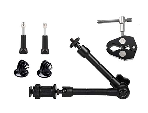 11 Inch Adjustable Articulating Friction Magic Arm & Large Metal Clamp for Camera