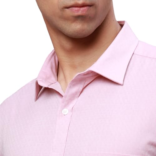 Image of Park Avenue Men's Pure Cotton Structure Pattern Slim Fit Semi Cutaway Collar Full Sleeve Formal Shirt